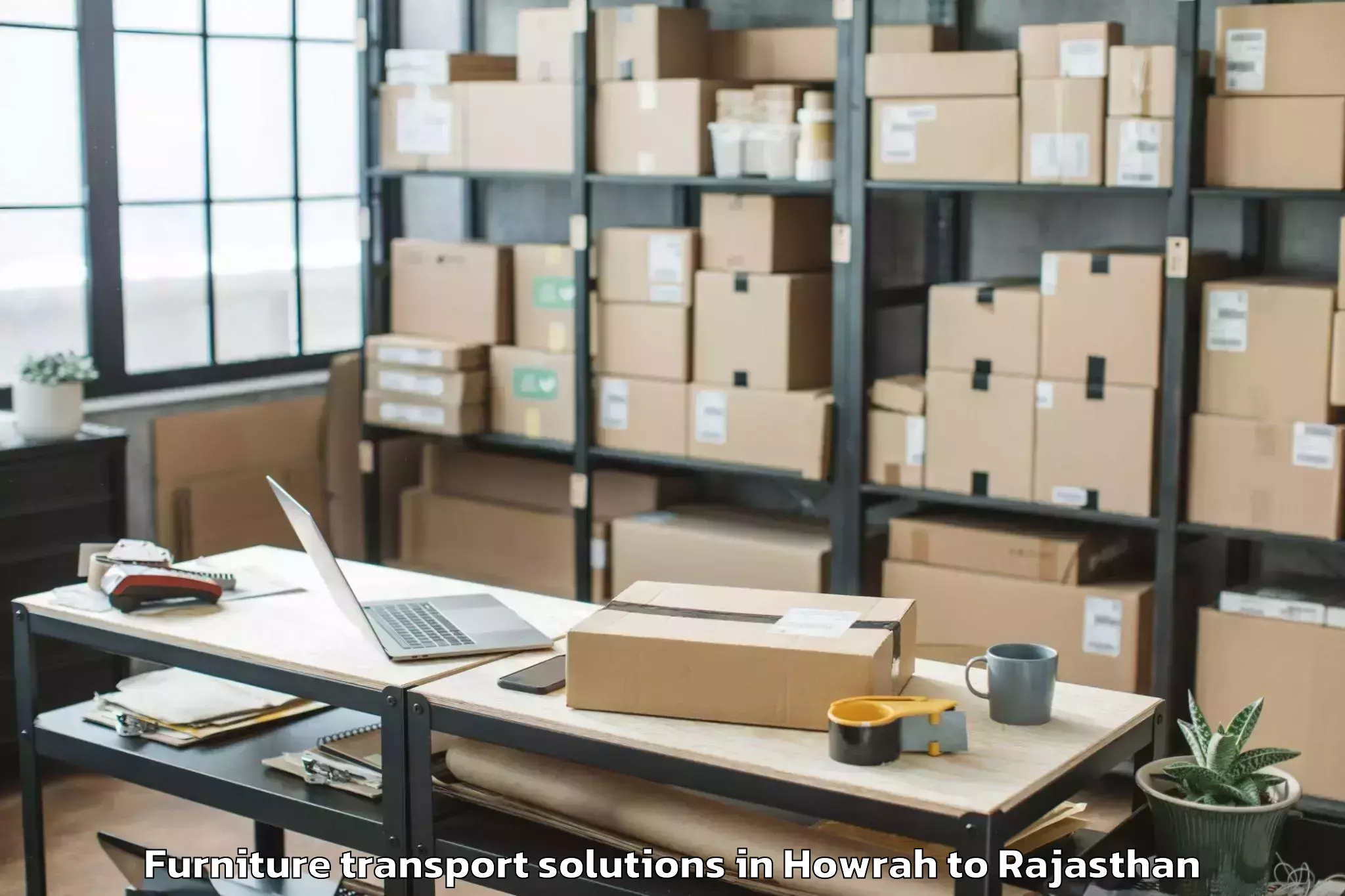 Trusted Howrah to Bhasawar Furniture Transport Solutions